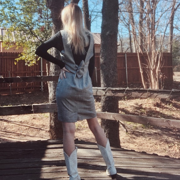 VTG Ellen Ashley houndstooth apron tie-back dress (4) - Picture 3 of 10